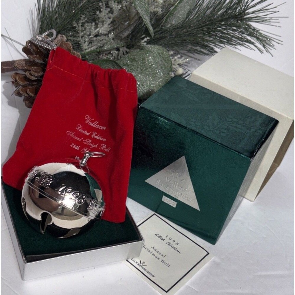 Wallace 1998 Silver-plate Bell Ornament Christmas Vintage in Original Box